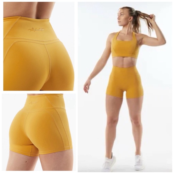 Alphalete XS/S Pulse Surge Shorts in Exotic Yellow - Picture 1 of 11